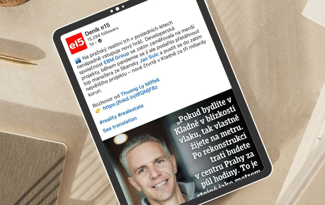 Interview with Jan Šulc in Deník e15